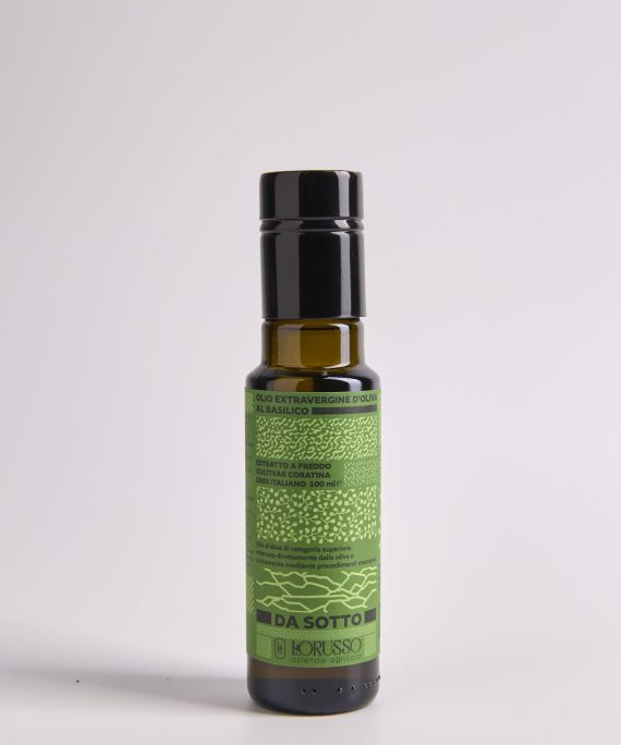 OLIO EXTRA VERGINE D'OLIVA AROMATIZZATO AL BASILICO-100ml